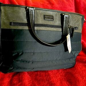 Coach brief case large computer bag. WT nylon wool and leathers 20”x13”x5”